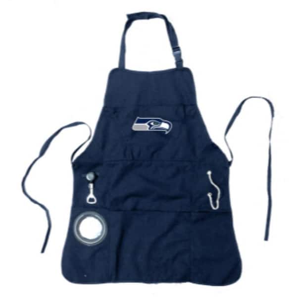 Team Sports America Seattle Seahawks NFL 24 in. x 31 in. Cotton Canvas 5-Pocket Grilling Apron with Bottle Holder
