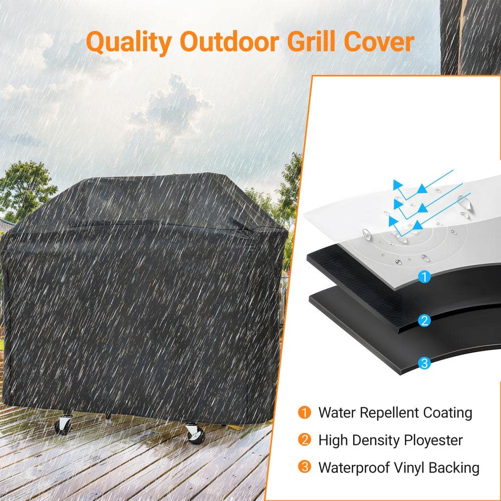 4-Burner Stainless Steel Propane Grill with Side Burner and Cover