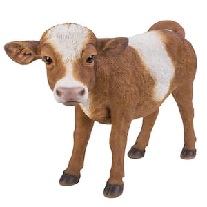 Brown and White Cow Standing Statue