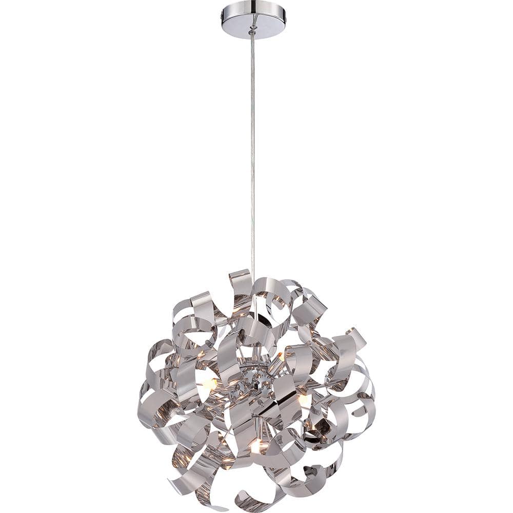 Quoizel 17" Polished Chrome Ribbons Pendant Light