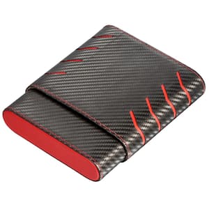 Dexter Black and Red Carbon Fiber Pattern 6-Finger Cigar Case