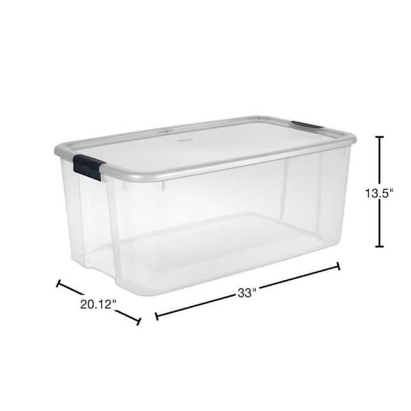 Hefty Large 16.5-Gallons (66-Quart) Clear/Red/Green Weatherproof Heavy Duty  Tote with Latching Lid in the Plastic Storage Containers department at