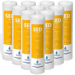10 Pack Sediment Water Filter Replacement - 5 Micron - Under Sink and Reverse Osmosis System Filters