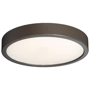 75-Watt Equivalent Painted Copper Bronze Patina Integrated LED Flush Mount