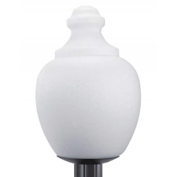20 in. 1-Light Acorn Opal Poly and Black Aluminum Hardwired Weather Resistant Outdoor Post Light with 3000K LED Bulb