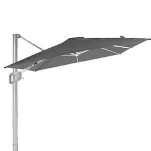 10 ft. Square Patio Offset Umbrella Cantilever Umbrella, Center light and Strip Lights in Dark Grey