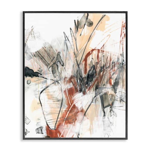 Terracotta and Grey Abstract by June Erica Vess Black Framed Abstract Giclee Art Print 30 in. x 24 in.