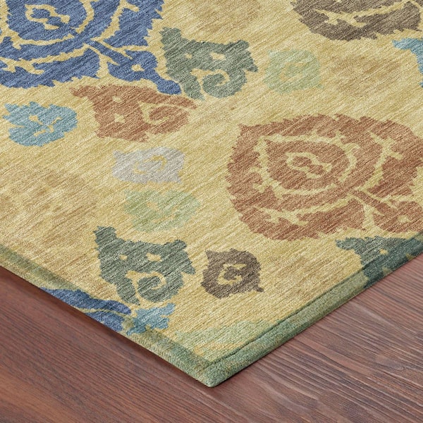 Chantille Machine Washable Indoor/Outdoor Abstract ACN2460 Gold 2 ft. x 3 ft. Area Rug