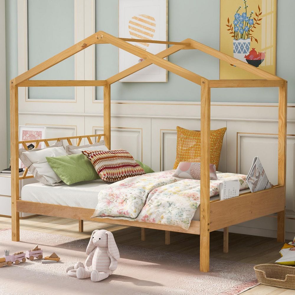 Montessori Bed House Bed with legs Natural color (Model 2) –