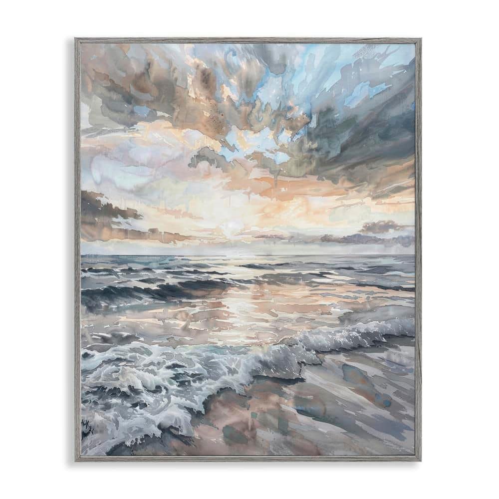 Cloud Break over Sea by Petal Prints Design Gray Framed Nature Giclee Art Print 20 in. x 16 in. price history on PriceWatchPro
