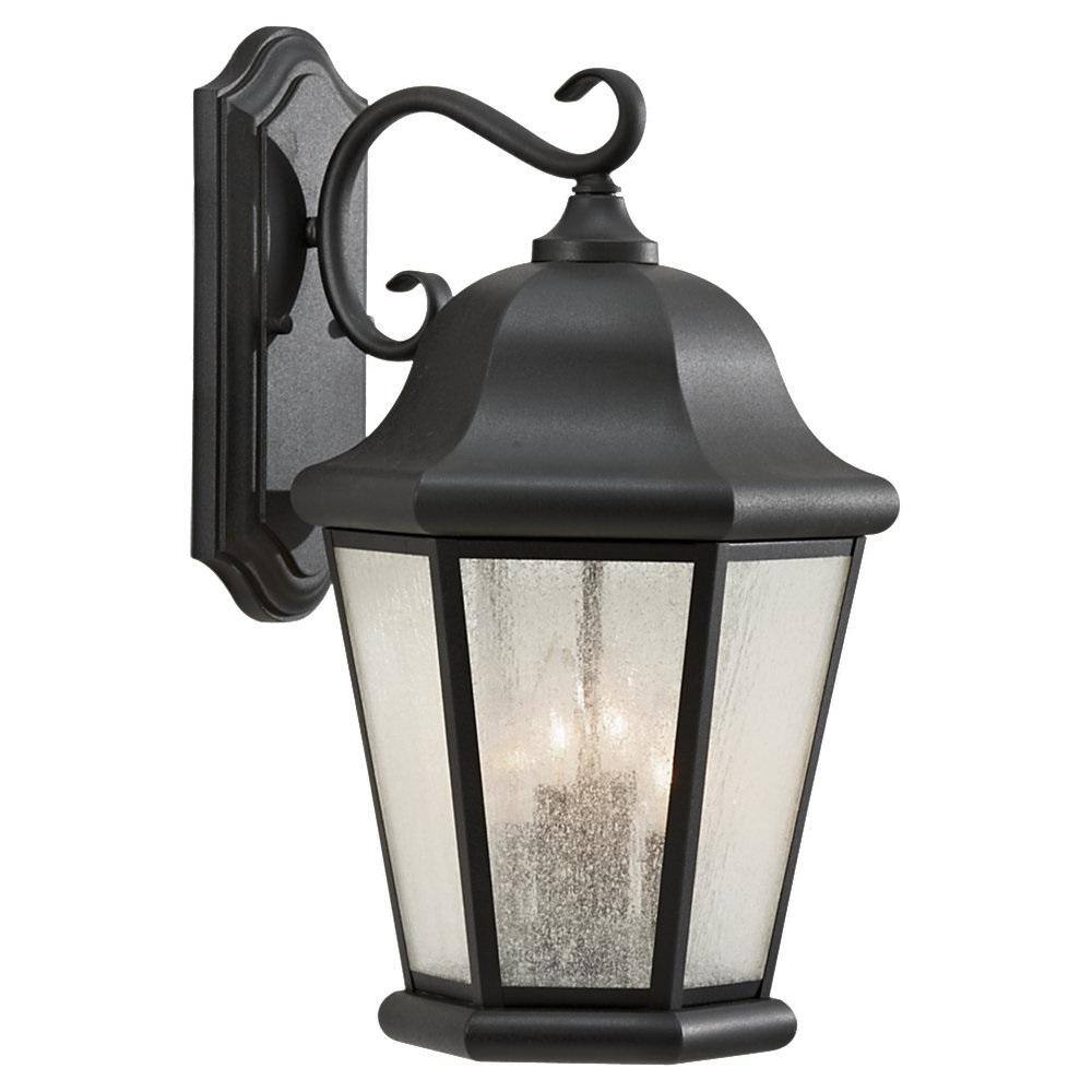 Martinsville Black Extra Large Outdoor Wall Lantern with Clear Seeded Glass