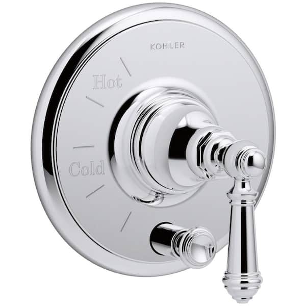 KOHLER Artifacts Lever 1-Handle Rite-Temp Pressure Balancing Valve Trim Kit in Polished Chrome (Valve Not Included)