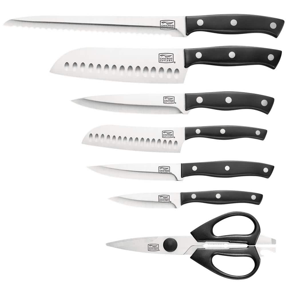Ellsworth 13-Piece Stainless Steel Knife Set with Natural Wood Block