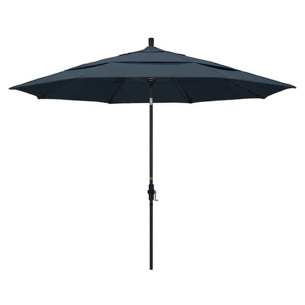California Umbrella 11 ft. Aluminum Collar Tilt Double Vented Patio Umbrella in Sapphire Pacifica