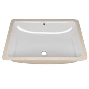 23.62 in. Undermount Bathroom Sink in White Vitreous China with Overflow Drain
