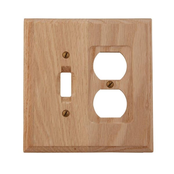 AMERELLE Wood 2-Gang 1-Toggle/1-Duplex Wall Plate (1-Pack)