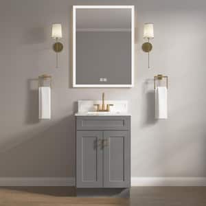24 in. W x 21 in. D x 34.5 in. H Ready to Assemble Bath Vanity Cabinet without Top in Shaker Grey