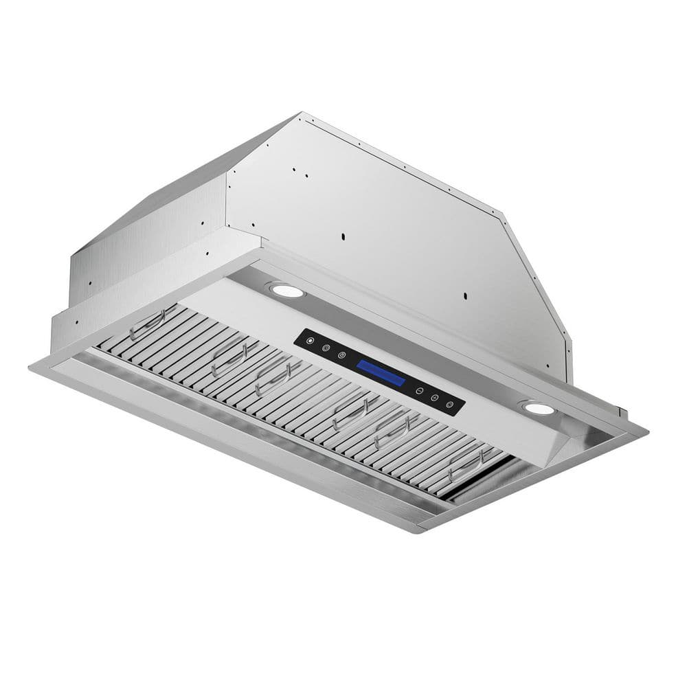 36 in. 900 CFM Convertible Insert Range Hood with Remote, Touch Control LCD, Long-term Warranty in Stainless Steel