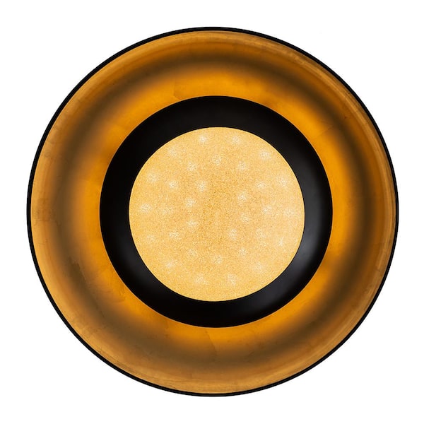 Y'INSP 33-Watt 1-Light Black Modern Saucer UFO Integrated