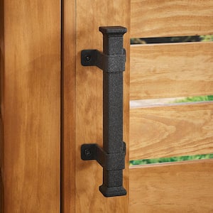 Matte Black Rust Defender Decorative Gate Hinge and Pull Set