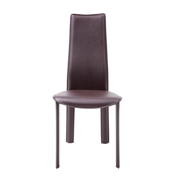 Unbranded Allison Chocolate Hard Leather Dining Chair