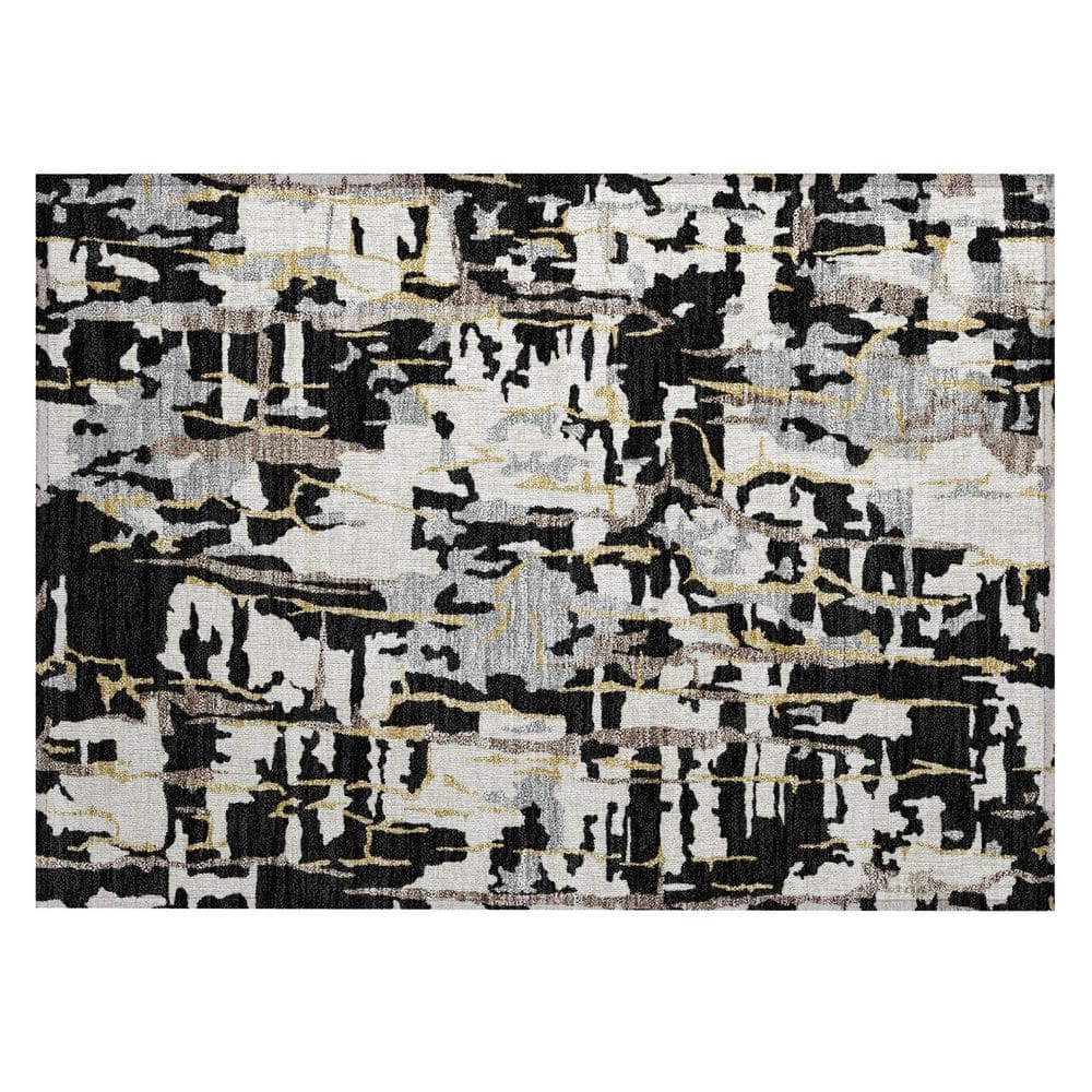 Chantille Machine Washable Indoor/Outdoor Abstract ACN2972 Black 2 ft. x 3 ft. Accent Rug price history on PriceWatchPro