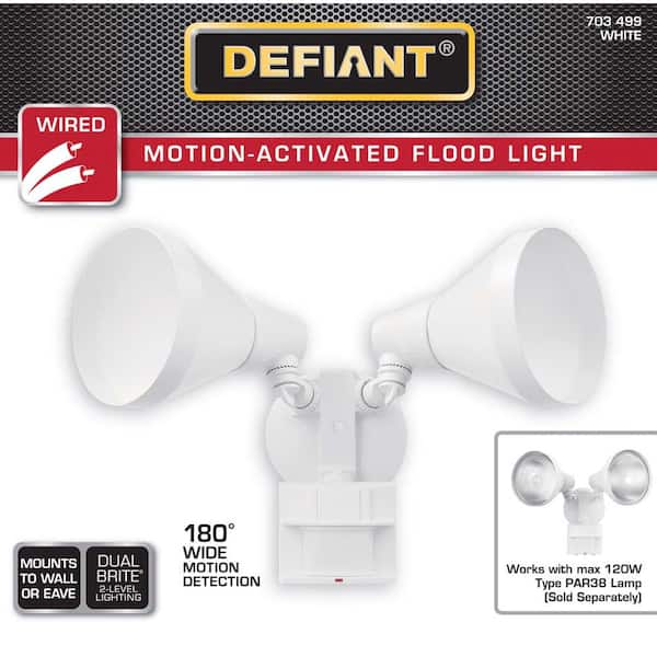 Defiant 180 Degree Motion Sensor White Outdoor Security Light DF