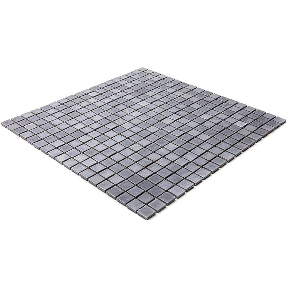 Metal Gray 11.6" x 11.6" Iridescent Glass Mosaic Tile