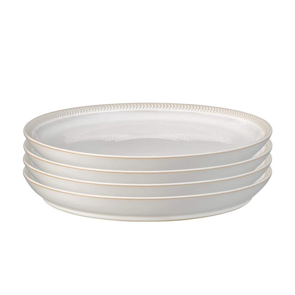 Denby Natural Canvas Off-White Textured Coupe Dinner Plate (Set of