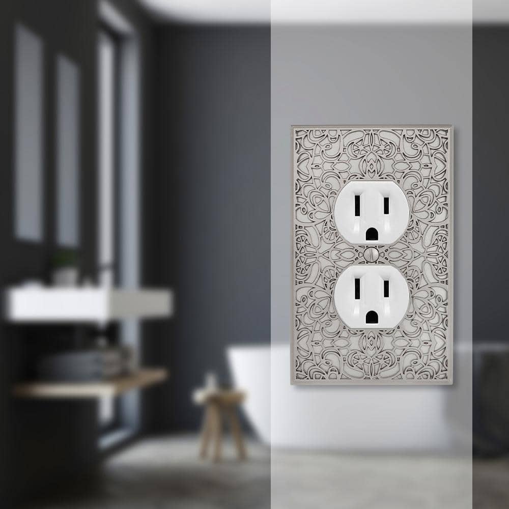 Satin Nickel Decorative Single Duplex Wall Plate