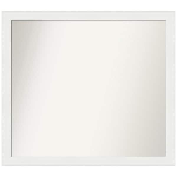 Amanti Art Vanity White Narrow 37.5 in. x 33.5 in. Custom Non-Beveled Recycled Polystyrene Framed Bathroom Vanity Wall Mirror