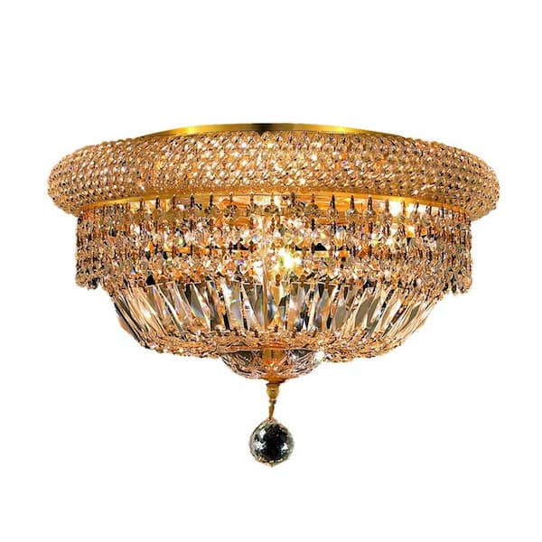 Elegant Lighting 8-Light Gold Flushmount with Clear Crystal