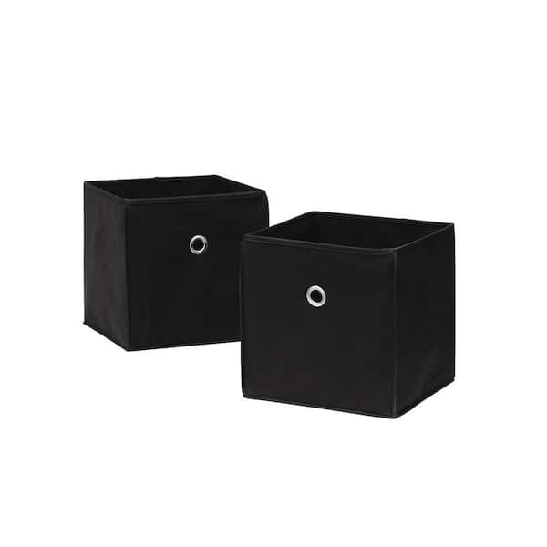 ORGANIZE IT ALL 12 in. H x 12 in. W x 12 in. D Black Fabric Cube Storage Bin 2-Pack