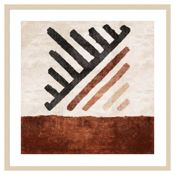 Amanti Art Geometric Striped Rug Tile by Emel Tunaboylu 1-Piece Framed Giclee Abstract Art Print 33 in x 33 in