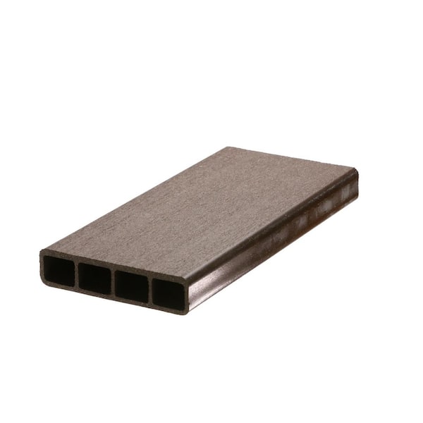 DuxxBak I.Dekk 1 in. x 6 in. x 12 ft. Walnut Solid Edge Composite Deck Board