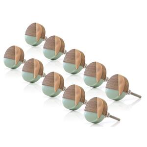 Fusion 1-1/2 in. Cyan, Wood and Copper Cabinet Knob (10-Pack)