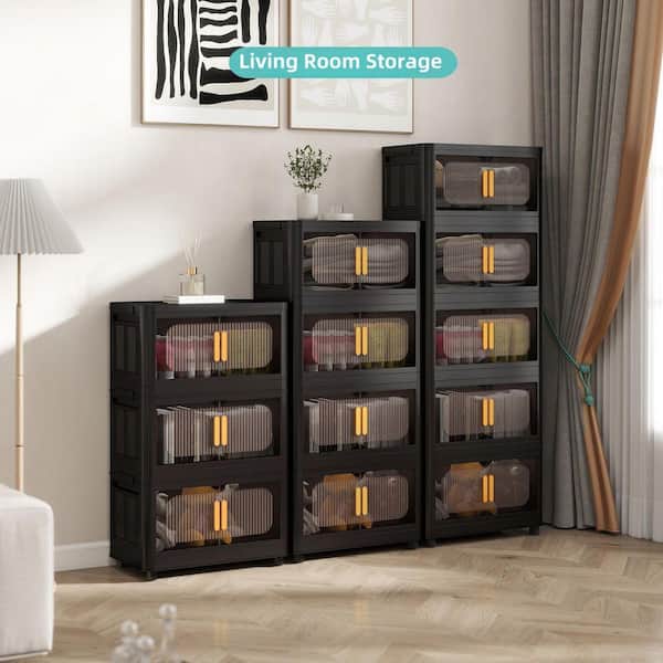 Tileon 4 Tiers Kitchen Pantry, Folding Storage Cabinet