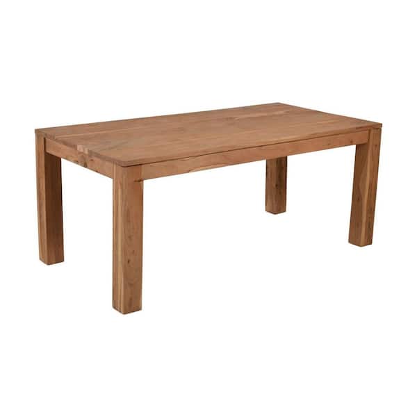 HomeRoots Natural Wood 72 in. 4 Legs Dining Table Seats 6)