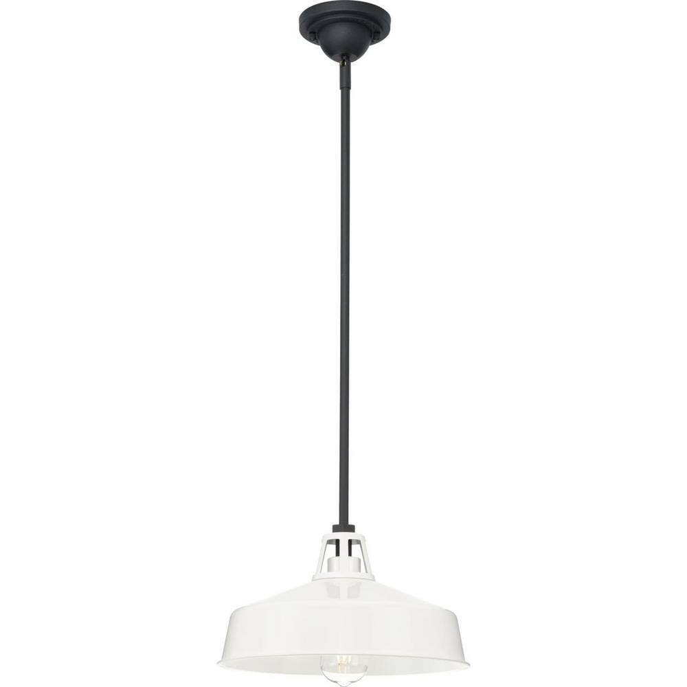 Cedar Springs White Metal Farmhouse Outdoor Hanging Light