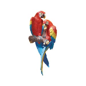 22 in. H Tropical Scarlet Macaws Wall Sculpture