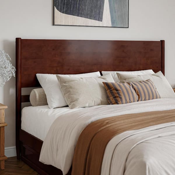 Pasadena Walnut Brown King Modern Wood Panel Headboard