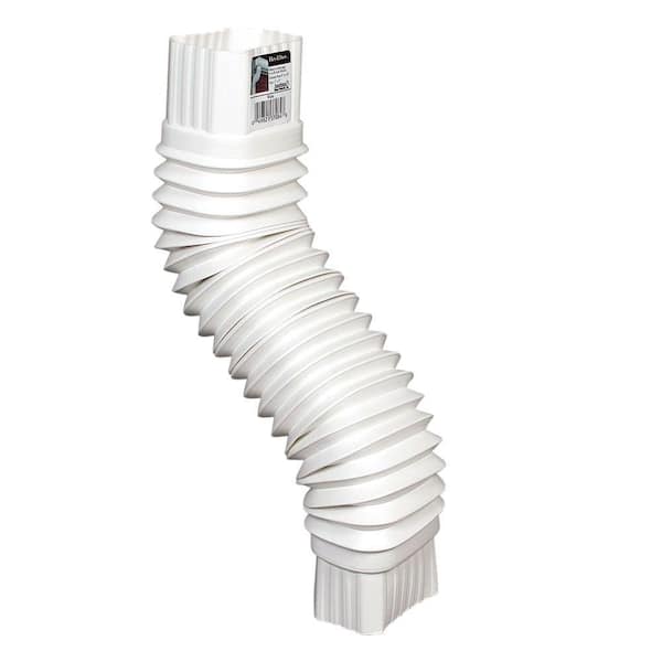 Amerimax Home Products Flex-Elbow 3 in. x 4 in. White Vinyl Downspout Elbow