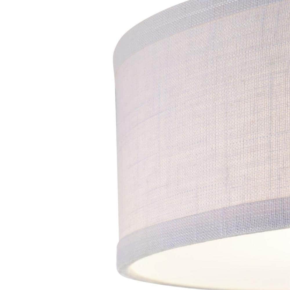 Graphite and White 16" Flush Mount Ceiling Light with Etched Glass