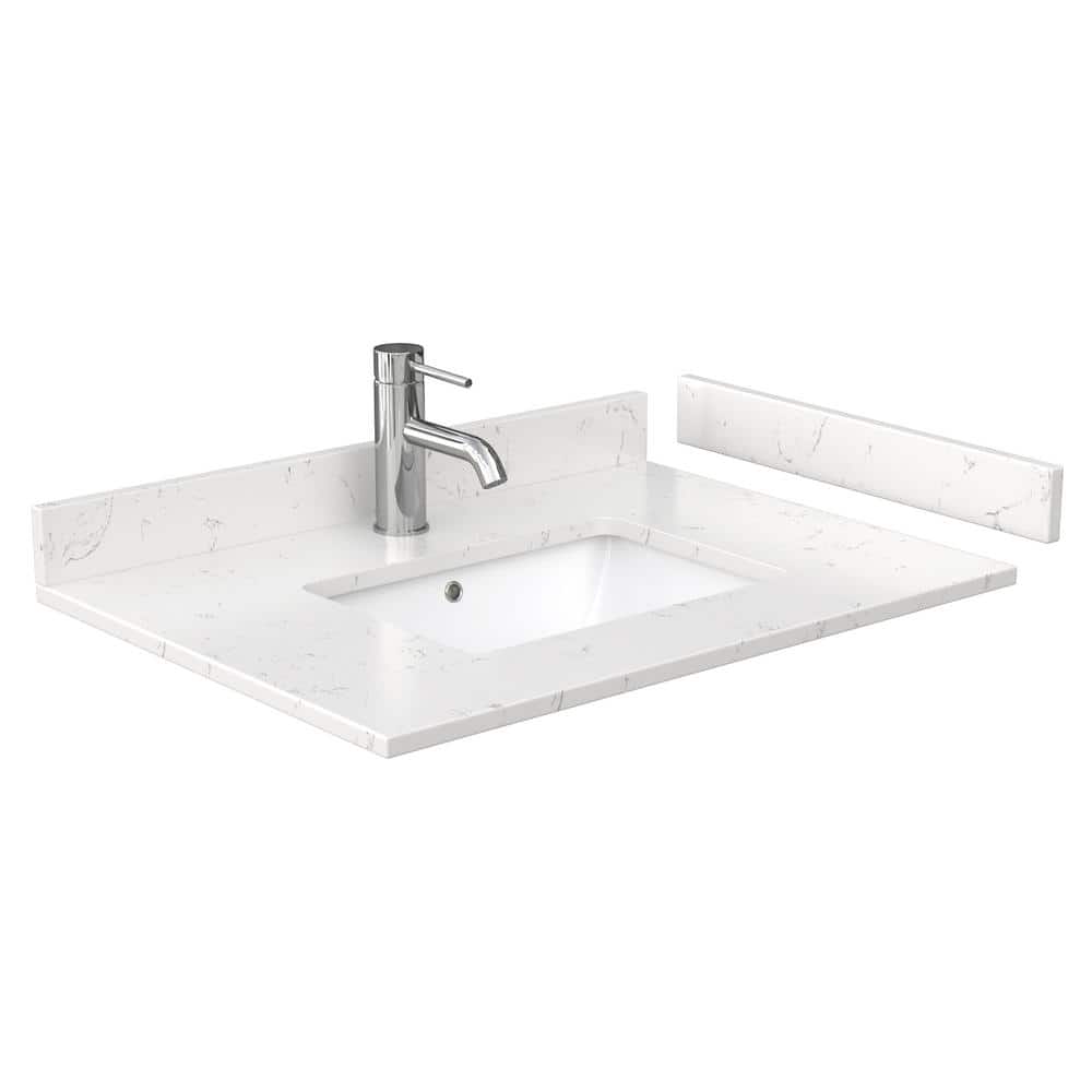 Daria Dark Espresso 30'' Single Vanity with Carrara Marble Top and Matte Black Hardware