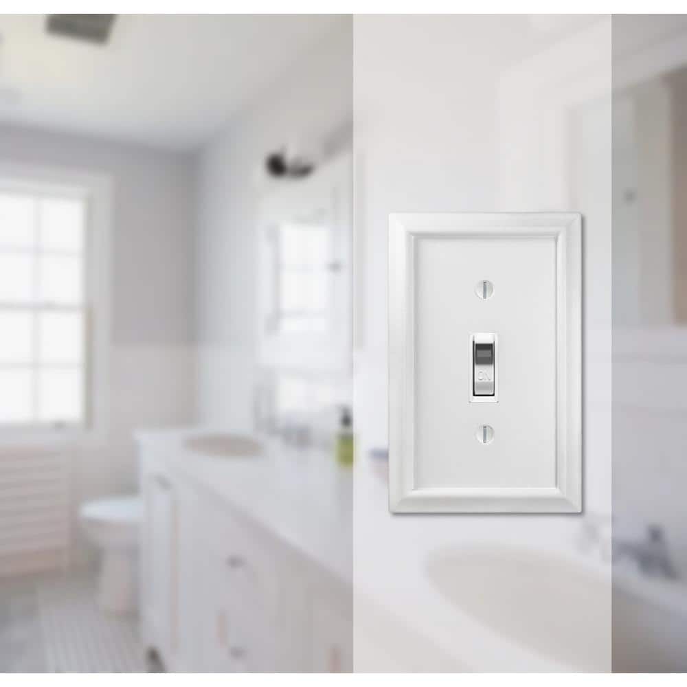 Annabelle White Single Toggle Composite Wall Plate