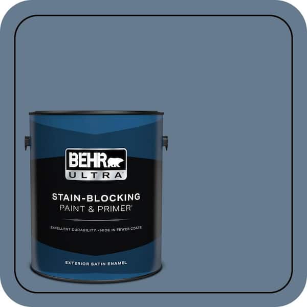 BEHR ULTRA 1 gal. #S510-5 Skinny Jeans Satin Enamel Exterior Paint & Primer