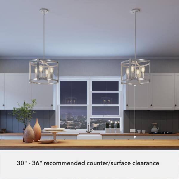 Hunter Astwood 4-Light Polished Nickel Transitional Led Chandelier