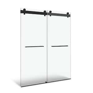 60 in. W x 79 in. H Sliding Frameless Shower Door with 3/8 in. 10 mm Clear Tempered Glass