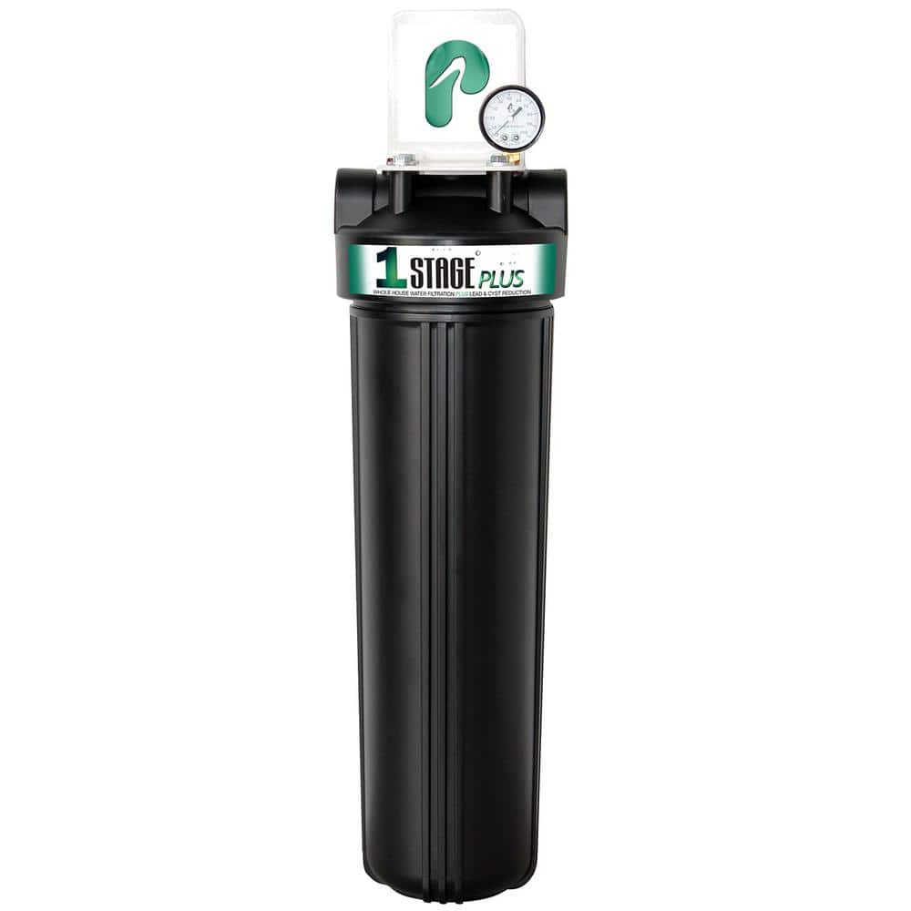 Pelican Water 1 Stage Plus Lead And Cyst Whole House Water Filtration   Black And White Pelican Water Whole House Water Filter Systems Thd Prl 1p 64 1000 