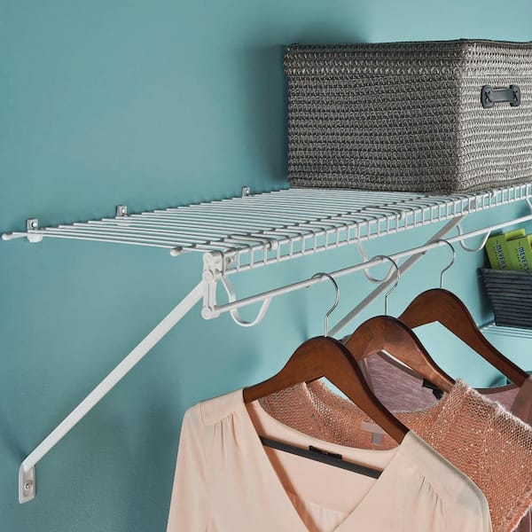 Fixed Mount White Steel 20.25 in. L Standard Support Bracket for 16-in. Deep Wire Shelving